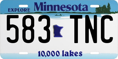 MN license plate 583TNC