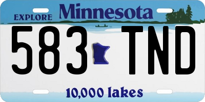 MN license plate 583TND