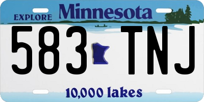 MN license plate 583TNJ