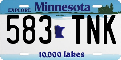 MN license plate 583TNK