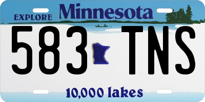 MN license plate 583TNS