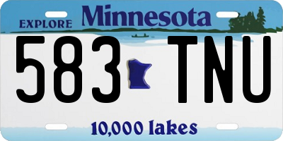 MN license plate 583TNU