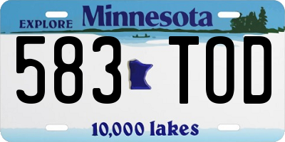 MN license plate 583TOD