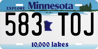 MN license plate 583TOJ