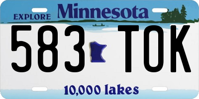MN license plate 583TOK