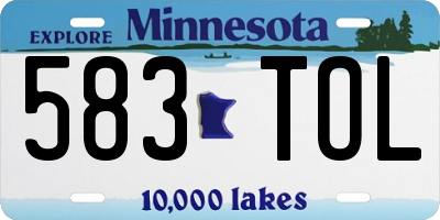 MN license plate 583TOL
