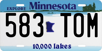 MN license plate 583TOM