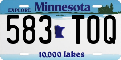 MN license plate 583TOQ