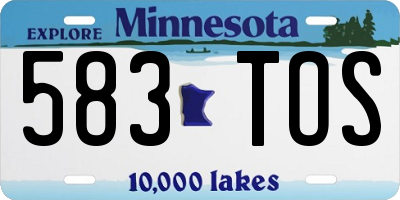 MN license plate 583TOS