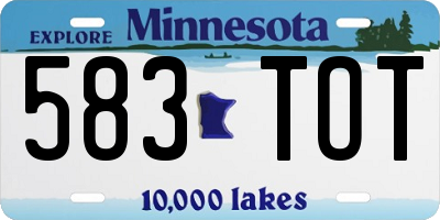 MN license plate 583TOT