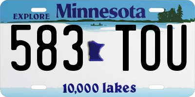 MN license plate 583TOU