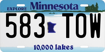 MN license plate 583TOW
