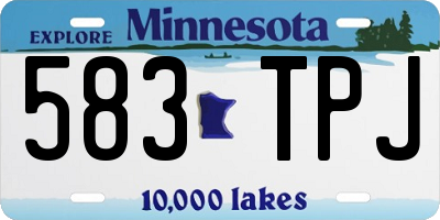 MN license plate 583TPJ