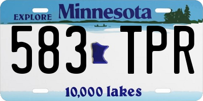 MN license plate 583TPR