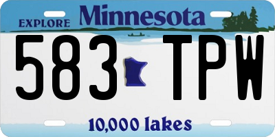 MN license plate 583TPW