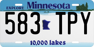 MN license plate 583TPY