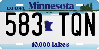 MN license plate 583TQN