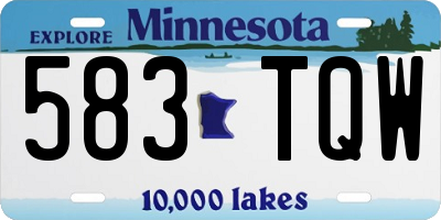 MN license plate 583TQW
