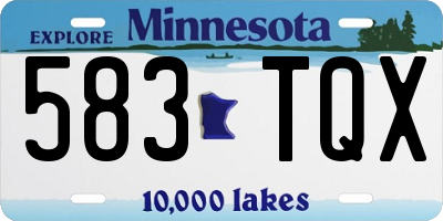 MN license plate 583TQX