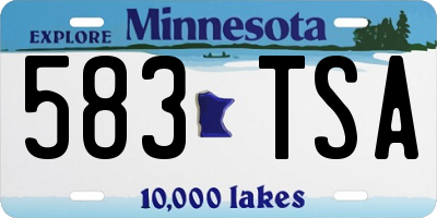 MN license plate 583TSA