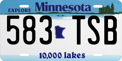 MN license plate 583TSB