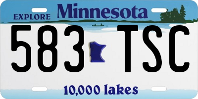 MN license plate 583TSC