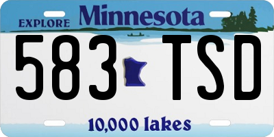 MN license plate 583TSD