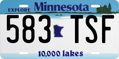 MN license plate 583TSF