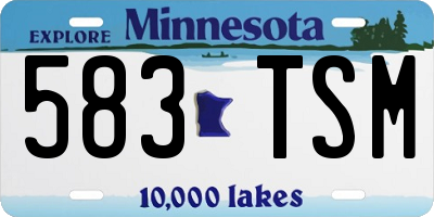 MN license plate 583TSM