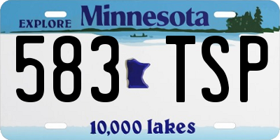 MN license plate 583TSP