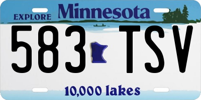 MN license plate 583TSV