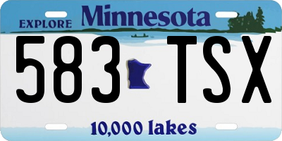 MN license plate 583TSX