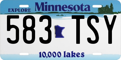 MN license plate 583TSY