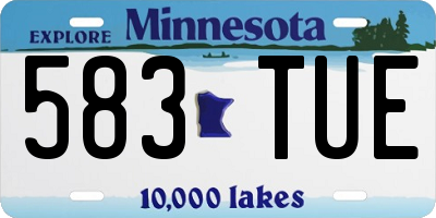 MN license plate 583TUE