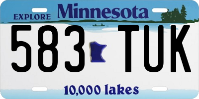 MN license plate 583TUK