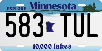 MN license plate 583TUL