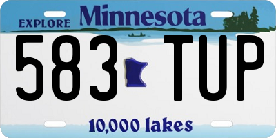 MN license plate 583TUP