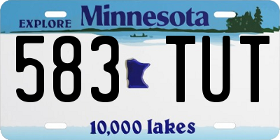 MN license plate 583TUT