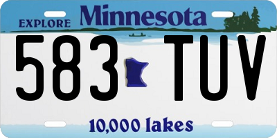 MN license plate 583TUV