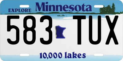 MN license plate 583TUX