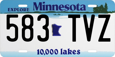 MN license plate 583TVZ