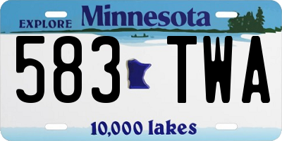 MN license plate 583TWA
