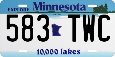 MN license plate 583TWC