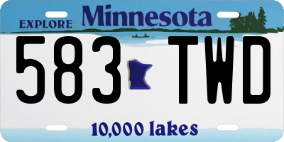 MN license plate 583TWD