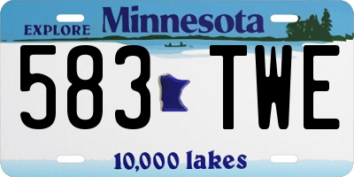 MN license plate 583TWE