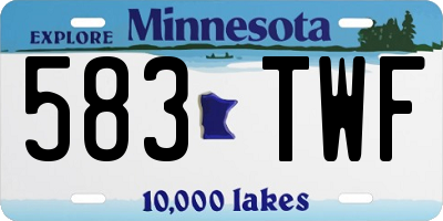 MN license plate 583TWF