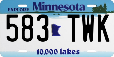 MN license plate 583TWK