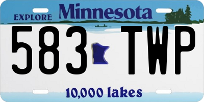 MN license plate 583TWP