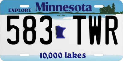 MN license plate 583TWR