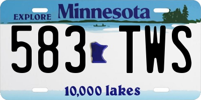 MN license plate 583TWS